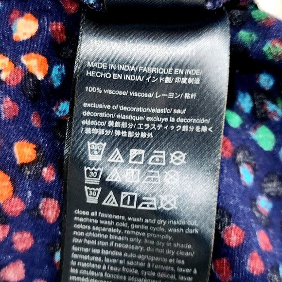 Tommy Hilfiger Girl's Sleeveless Shirt Dress Navy Multicolor Abstract Dots - Picture 5 of 5